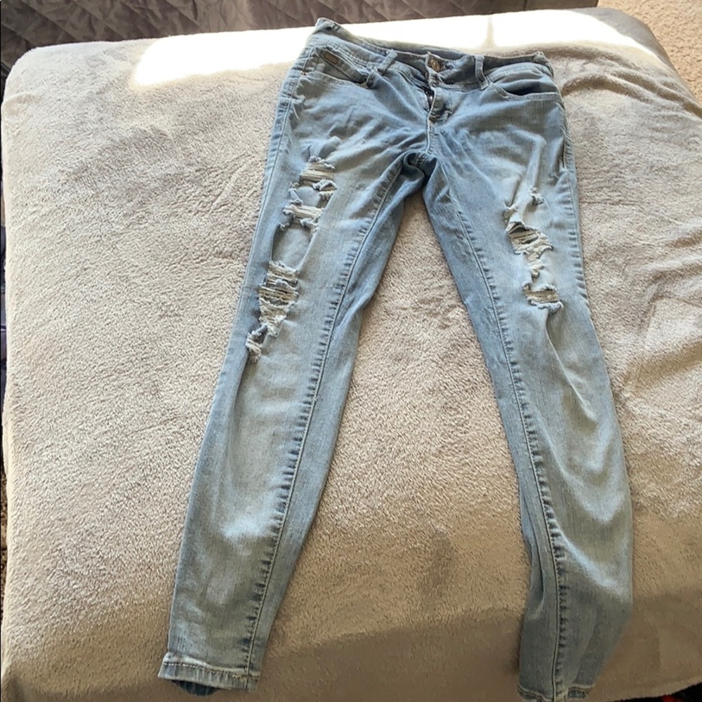 Light denim ripped jeans